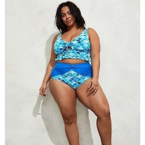 New! Set! Torrid sz 3 Torrid‎ Mermaid Scales Swim Bathing Suit Top Bottom 3X